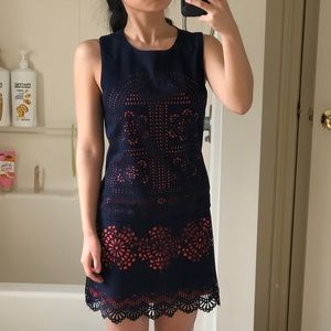 Stunning Anthro Navy Sheath Dress, XS: flaw;read!
